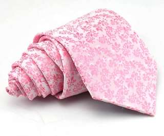 sku a08 012 stunning pink silk tie mens floral necktie hanky cufflinks 