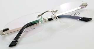 1249 silver metal rim less optical eyeglasses frame  