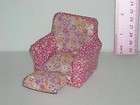 Fisher Price Dollhouse Furniture fold Out Chair w Fabric Cover