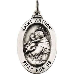   St Anthony Pend Medal W/ 24 Inch Chain In Sterling Silver Jewelry