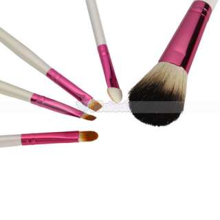 New 5Pcs Cosmetic Tools Makeup Brush Set Kit Blush Eyeshadow Lip 