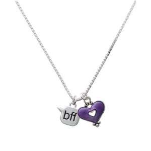 bff   Best Friends Forever   Text Chat and Translucent Purple Heart 