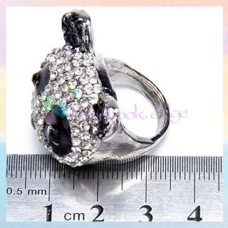 Cute Crystal Rhinestone Design Panda Animal Finger Ring Gift  