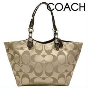  Coach Signature 24cm Sateen Shopper Bag Purse Tote 16175 