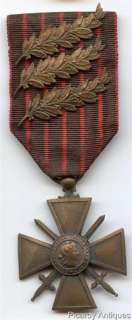 War Cross (Croix de Guerre) 1914 1915 with three palm citation on the 