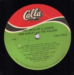 Bob Marley & Wailers   The Birth Of A Legend   Calla LP  