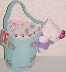   easter TOY gift basket plush hello kitty doll egg hunt playset  