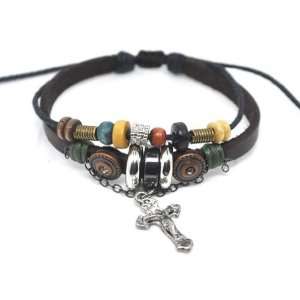   Christian Cross Leather Scripture Bible Bracelet Religious Jewelry