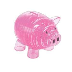  Piggy Bank 3d Crystal Jigsaw Puzzle Pink: Toys & Games