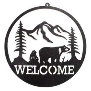  18 Bear and Cub Metal Welcome Sign Patio, Lawn & Garden