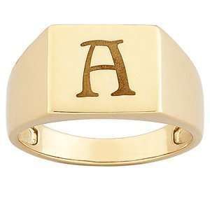 Mens Engraved Square Signet Ring   Personalized Jewelry Jewelry