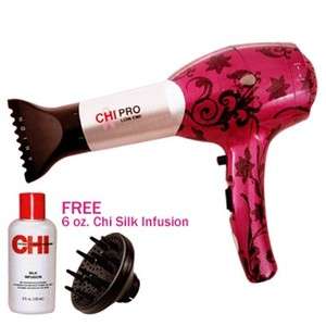 Chi Limited Edition Pink lace Hair Dryer Pro purple Ceramic +Diffuser 