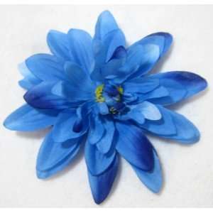  NEW Large Blue Dahlia Flower Pony Tail Holder, Limited 