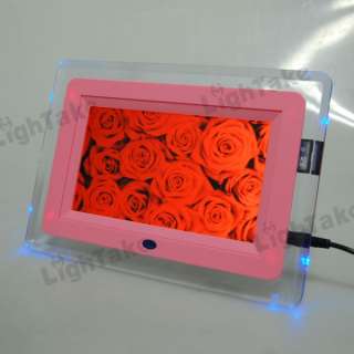 NEW 7 TFT LCD Digital Photo Frame MP3 MP4 Player Pink  