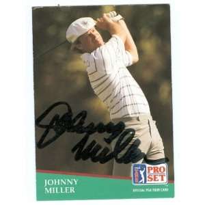 Johnny Miller Autographed/Hand Signed card (Golfer 67) 1991 Pro Set 