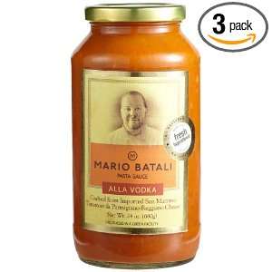 Mario Batali Alla Vodka Pasta Sauce, 24 Ounce Glass Jars (Pack of 3)