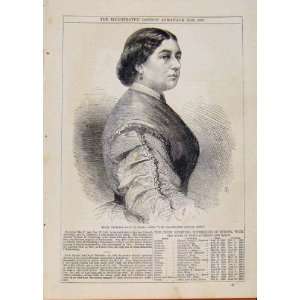   London Almanack Princess Mary Of Teck 1867 Old Print