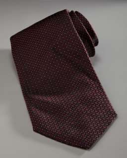 Micro Neat Silk Tie, Red/Black