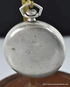 Art Deco 1927 Elgin Pocket Watch 16s Nickeloid Case For Repair Antique 