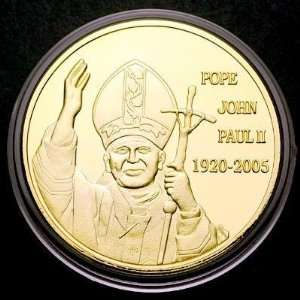  Pope John Paul II Gold Plated Commemorative coin 