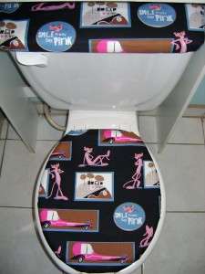 THE PINK PANTHER Toilet Seat Lid & Tank Cover Set  