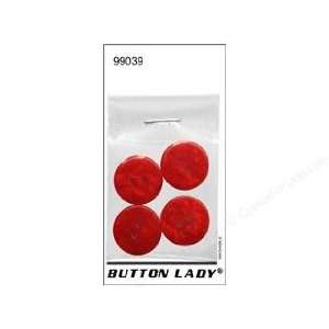  JHB Button Lady Buttons Red 3/4 4 pc (6 Pack) Pet 