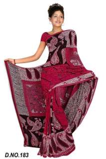 Chitra Georgette Printed Casual Saree Sari Bellydance fabric  