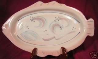 Hand made POTTERY FISH PLATTER PLATE Pink or Salmon WOW  