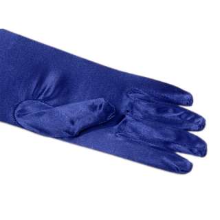   Stretchy Satin Gloves for Womens Ladies Prom Party Evening Dress Blue