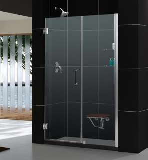 UNIDOOR Frameless 59 60 Shower Door with Glass Shelves  