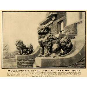  1908 Print William Jennings Bryan Home Korean Statues 
