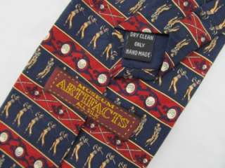Museum Artifacts Red Blue Golf Novelty Silk Tie Necktie  