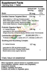 RAINBOW LIGHT CANDIDA CLEANSE (CANDIDA & YEAST) 60 tabs 021888101115 