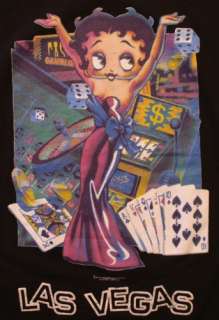 Betty Boop Las Vegas M T Shirt Black Slots Dice Cards  