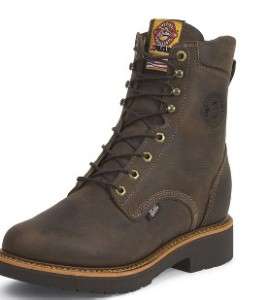 NEW IN BOX Justin Mens Rugged Chocolate Gaucho Boot 442  