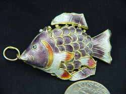 BUTW (10) cloisonne articulated fish enameled 5685Ax  