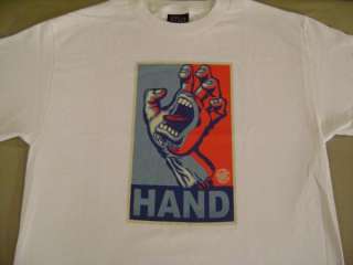 Santa Cruz Screaming Hand YES WE HAND T Shirt WHT LRG  