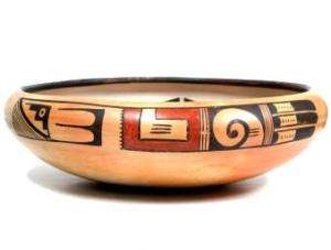 Sadie Adams Circa 1950s Hopi Polychrome Pot Large Bowl  