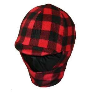 Fleece Equestrian Riding Helmet Cover   Red and Black Check  