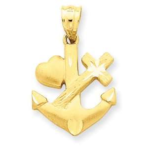  14k Yellow Gold Faith, Hope & Charity Pendant Jewelry