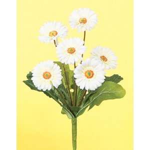  Club Pack of 12 Artificial White Gerbera Daisy Silk Flower 