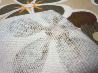 Da63 Per Meter Khaki Brown Tan Flower Linen Sofa/Cushion Cover Fabric 