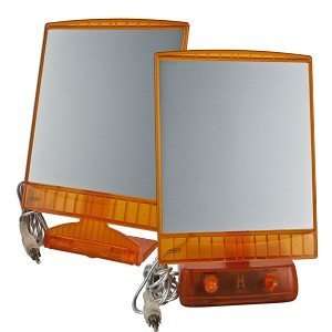    1118 2 Piece Multimedia Flat Panel Speaker Set (Orange) Electronics