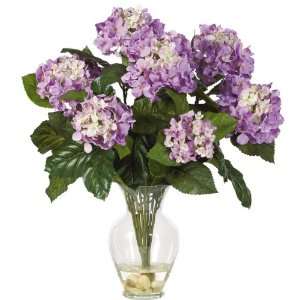 Lavender Hydrangea Silk Flower Arrangement w/ Liquid Illusion:  