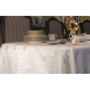  Prestige Pearl Tone on Tone Floral Jacquard Tablecloth 