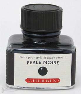 Herbin Bottle Fountain Pen Ink, Perle Noire, Black  