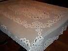 WHITE TABLECLOTH LACE 51 X 70 FLORAL WTCF259 TABLE