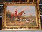English Oil Painting Horse Jockey Hunt Scene Fox Hunt