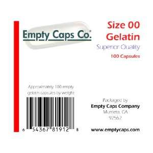  Size 00 Empty Gelatin Capsules   100 Count: Health 