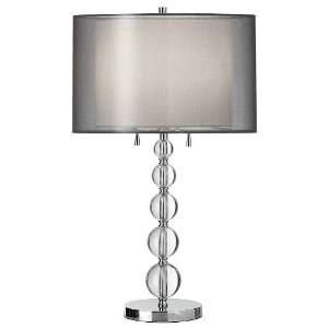 Dainolite DT590 PC BK 2 Light Table Lamp in Polished Chrome with Black
